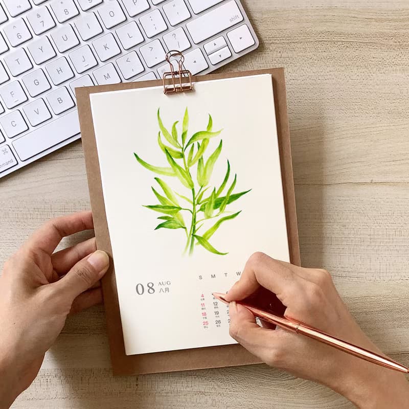 Herbal Tea 2025桌曆 草本手繪插畫年曆 新年禮物s3