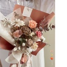【永生花束】復古橘色 情人節禮物 告白花束 生日禮物 典禮獻花