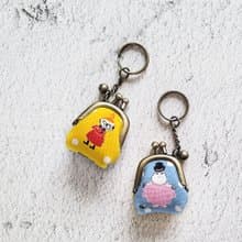 【Pinkoi x Moomin】小美與姆明爸爸 迷你口金 鑰匙圏 吊飾 -黃藍
