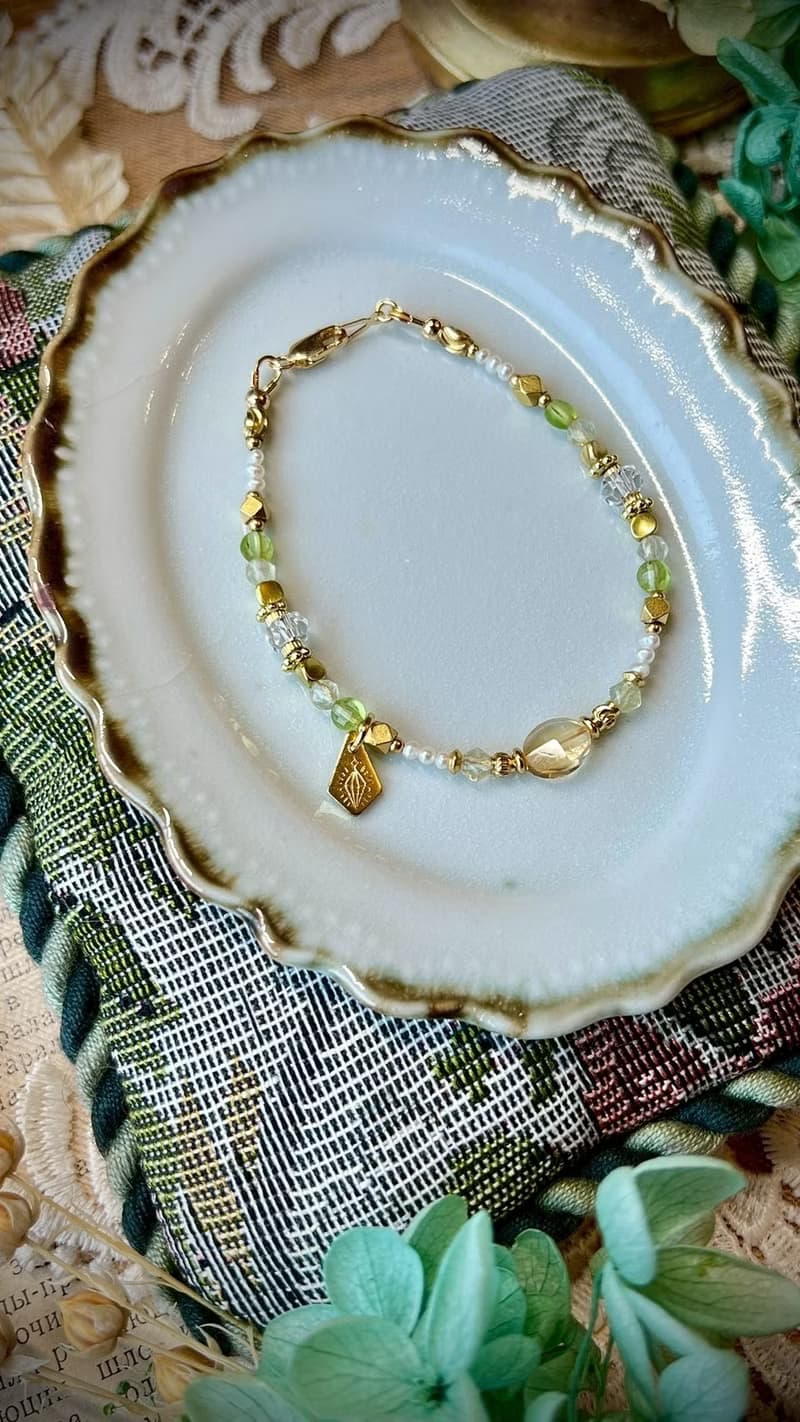 -啟程之歌-天然水晶手鏈/黃銅手鍊