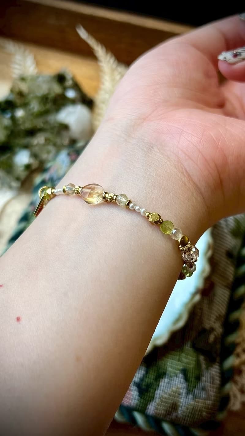 -啟程之歌-天然水晶手鏈/黃銅手鍊