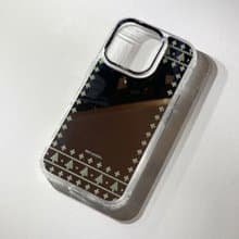 iPhone 16| 綠色聖誕樹鏡面手機殼 | 幾何十字架針織圖案