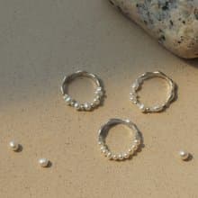 半分 I 純銀珍珠戒指