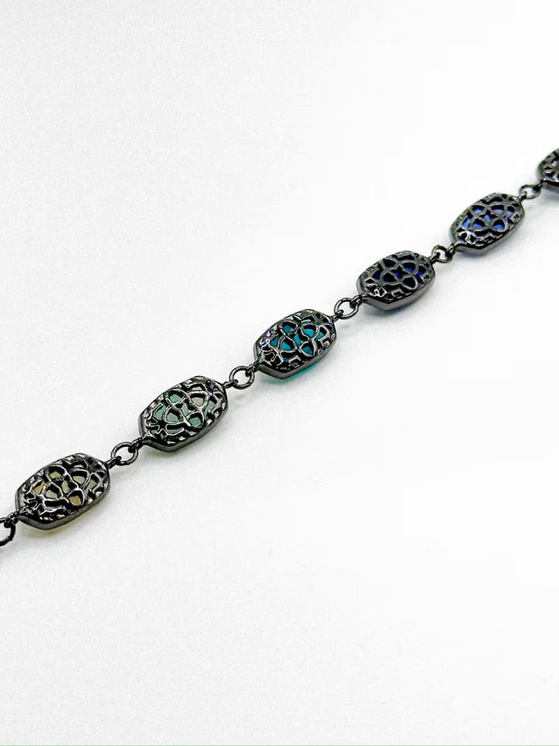 輕奢首飾系列——黑月女神黑卡蒂的祝福・哥德風彩寶手鍊