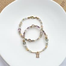 【星座雙鍊 雙子座】風象星座 螢石 黃水晶 水晶手鍊