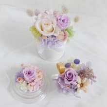 夢幻清新紫白永生盆花 結婚捧花永生乾燥花畢業康乃馨生日禮物七
