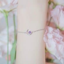 紫水晶925純銀星月設計手鍊