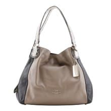 【日本直送】コーチ COACH トートバッグ レザー ベージュ/黒 レディース【中古】