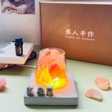 能量擴香水晶山【橙晶鹽的淨化與招財】水晶禮盒-(水泥字要加購)