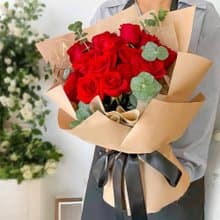 卡布奇諾紅玫鮮花花束