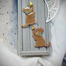 貓咪系列 - 撲蝴蝶的小貓耳環