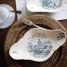 19世紀法國古董 Longchamp Ravier 開胃小菜盤子