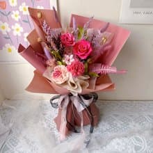 【flower-of-life】莓果色永生花束 日本永生花 生日花束 生日