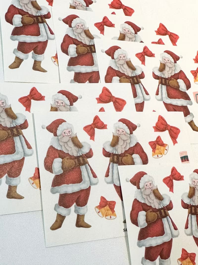 sensiary Christmas Santa Ribbon Object Sticker 6p
