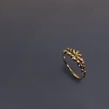 花系列-小花瓣黃銅戒