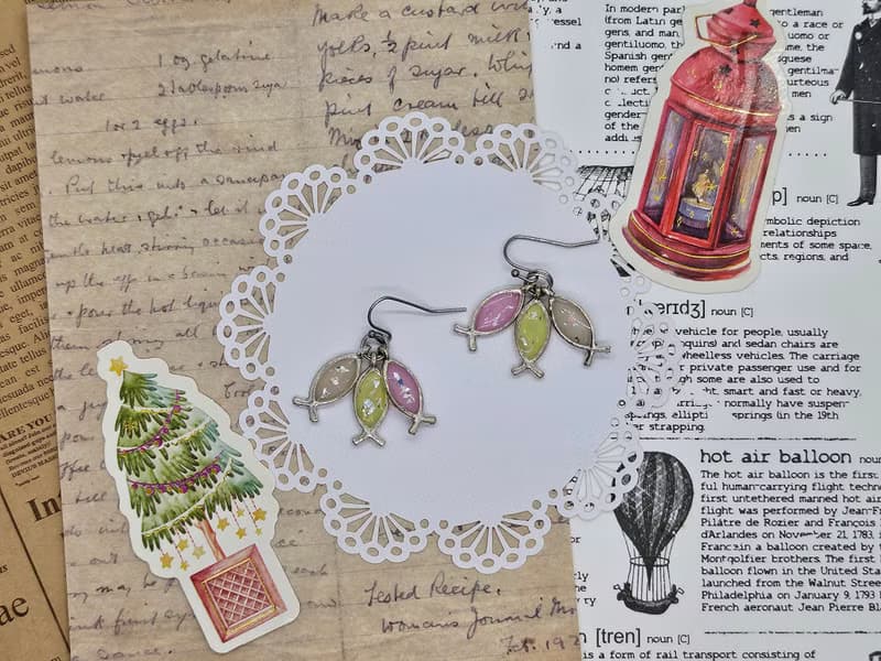 原創耳飾 恩典漣漪 暖暖耶穌魚 福音創作 手作 樹脂 耳環