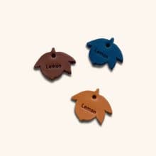 寵物刻字身份牌貓咪貓防丟牌真皮寵物定制檸檬牌 Leather Pet Tag