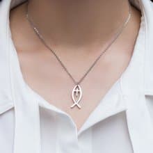 【聖誕禮盒】(項鍊+手鍊)抗敏醫療鋼 五餅二魚