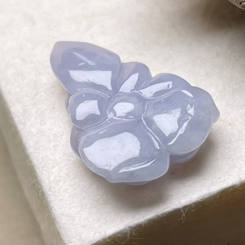 冰種紫羅蘭翡翠蓮花 | 裸石 | 天然緬甸玉A貨翡翠 | 送禮