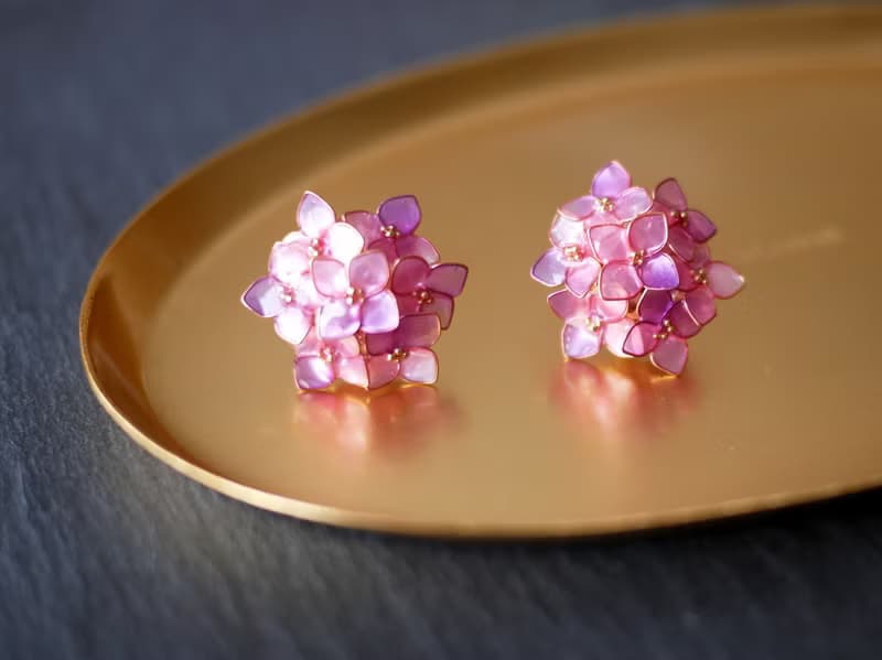 アジサイ Pink　ピアス・イヤリング