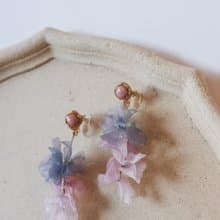 串串 手工手染紗花耳環 新娘飾品