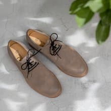 Double stitch反毛皮德比休閒鞋 極簡灰