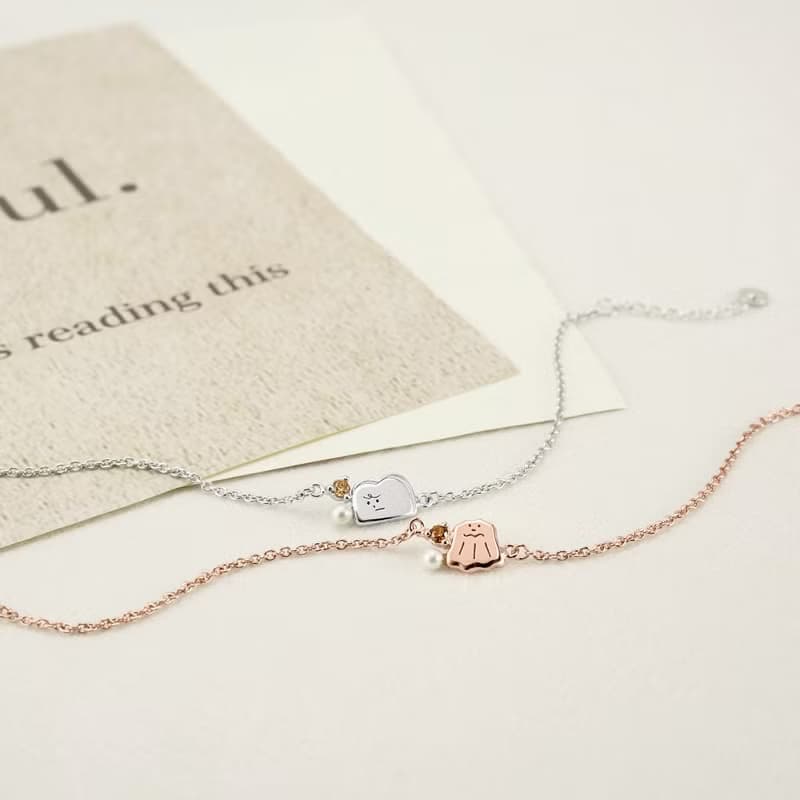 THE BUTTERS經典系列-奶油家族經典純銀手鍊-吐司先生