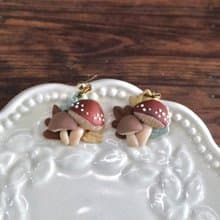 ONNIZZANG | 秋冬枯葉小菇耳環軟陶耳環