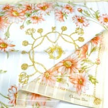 Christian Dior Vintage Handkerchief Sweet Gerbera 18 x 18 inches Gifts for Her