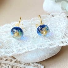 【無針優雅】海洋風珍珠圓形耳飾・14k金色夾式耳環・無耳洞可戴