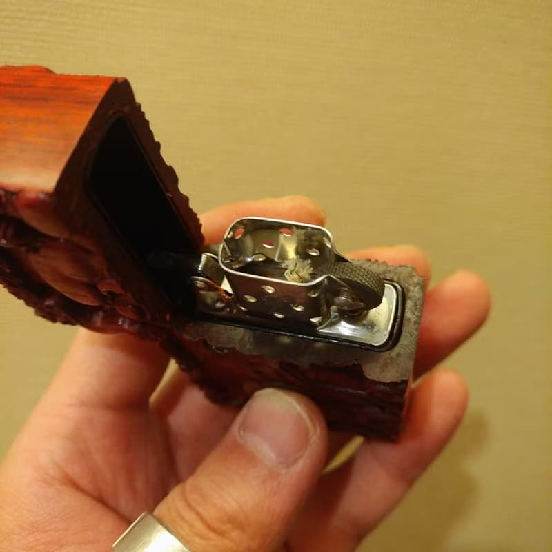 壽星 立體雕刻紫檀木煤油打火機殼 ZIPPO替換殼 打火機裝飾殼
