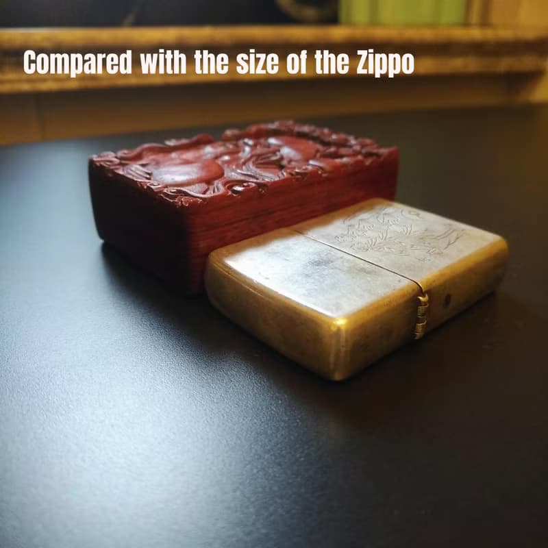 壽星 立體雕刻紫檀木煤油打火機殼 ZIPPO替換殼 打火機裝飾殼