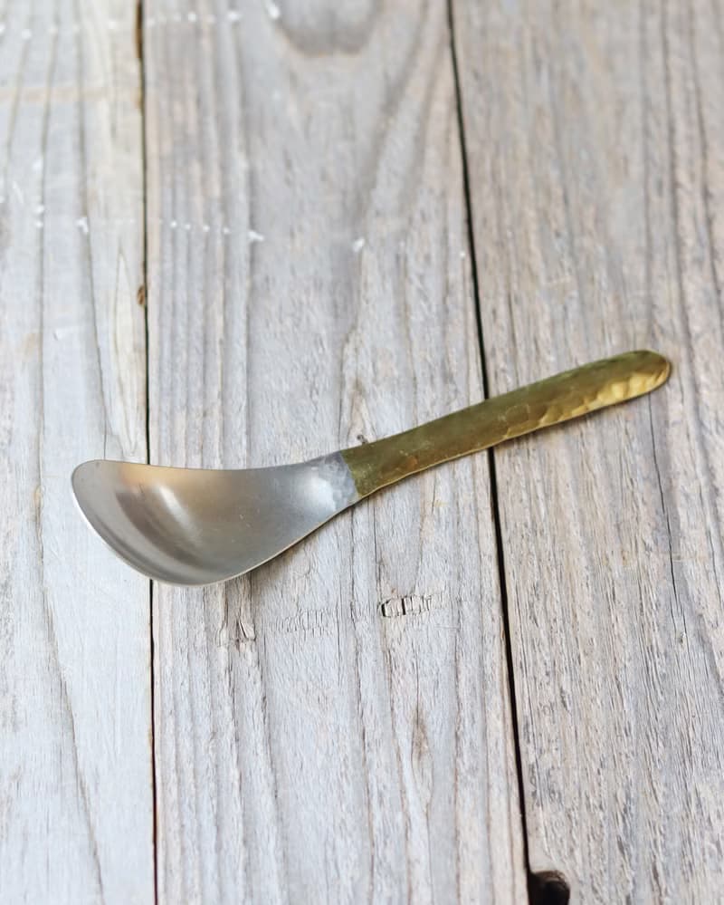 鎚目模様の真鍮レンゲスプーン