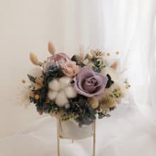 古典紫色永生盆花 永生花 永生玫瑰花 乾燥花 開幕盆花 紀念日禮
