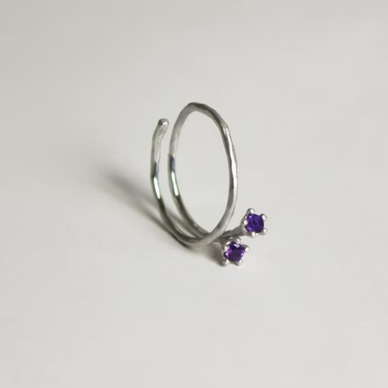 Little Mollis Ring (Amethyst) sand blast finishing