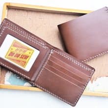 8咭位相片短夾**兩入組好好縫 皮革材料包 免費刻字 手造的聖誕禮物 手工包 情侶銀包 皮夾 短銀包 短財 簡約實用 意大利皮 植鞣革 皮革DIY 伴侶 纖薄