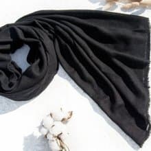 喀什米爾Cashmere/羊絨圍巾/純羊毛圍巾披巾/戒指絨披肩-時尚黑色