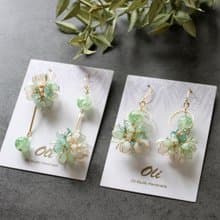 【翡翠檸檬耳環】翡翠色系耳環  銅線樹脂 耳環/耳夾