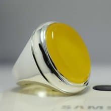 Yellow Zard Yemeni Agate Aqiq Akik Aqeeq Bague Shia Rigs Handmade Ring Mens Ring