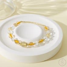 (招財+事業) 晚宴會 | 黃水晶 白水晶 | 天然水晶手鍊