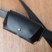 【Mini5】手工真皮手機腰包(黑)