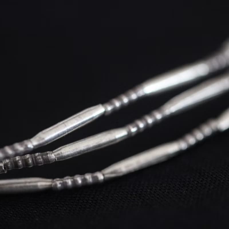 3-tiered handmade oxydized silver tube-beads bracelet (B0056)