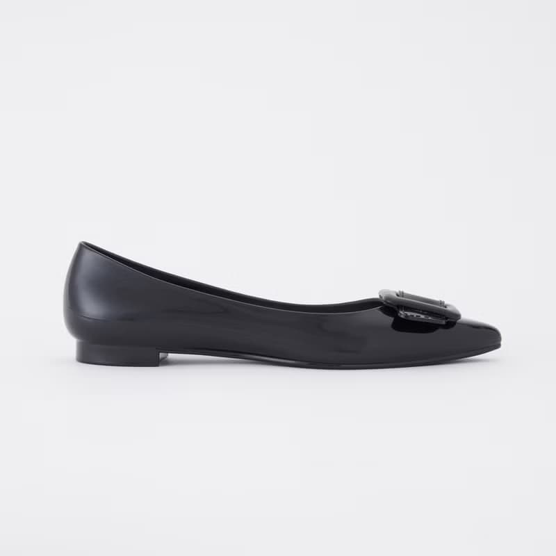 NINA (BLACK) PVC POINTED TOE FLATS  ポインテッドトゥ パンプス