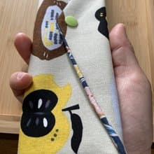 文青風環保純棉筷袋 ~ 水果物語 淡淡灰 潮物 收納 手作餐具袋 禮