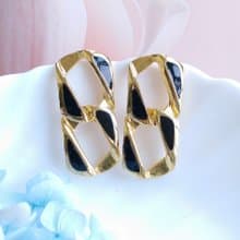 Vintage Jewelry 西洋古董飾品 復古 簡約 雙環 針式耳環