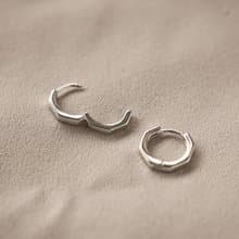 SV925 八角形 易扣開合小圈耳環 洗澡睡覺不用拆 第二耳洞