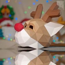 DIY手作3D紙模型擺飾 聖誕節/節慶系列 - 馴鹿面具