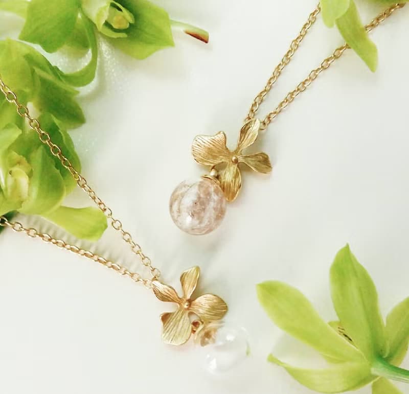 花香*  手工 金沙 夜光 琉璃 精油鍊 香氛 輕珠寶