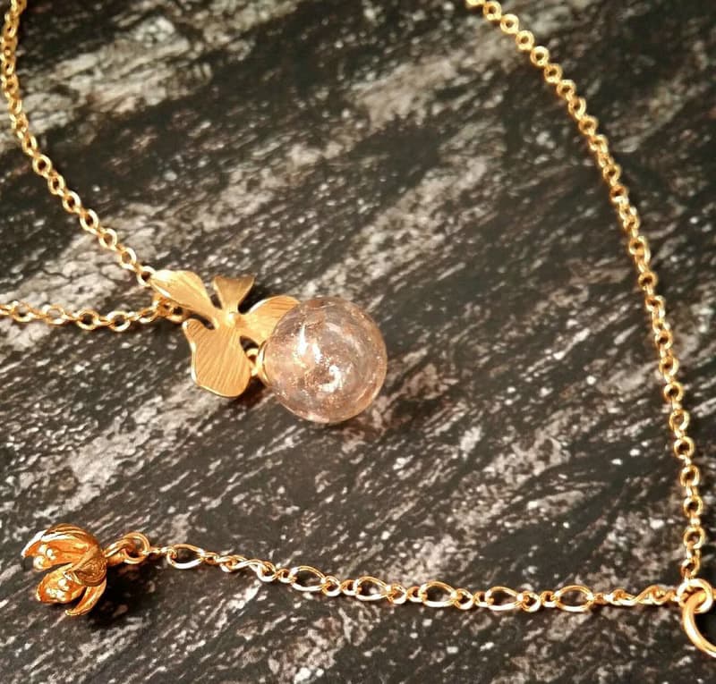 花香*  手工 金沙 夜光 琉璃 精油鍊 香氛 輕珠寶