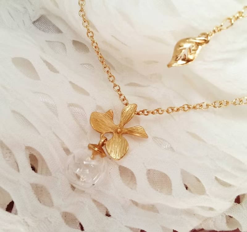 花香*  手工 金沙 夜光 琉璃 精油鍊 香氛 輕珠寶